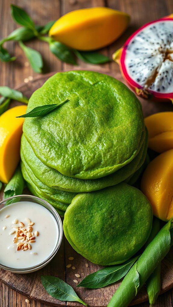 pandan infused fluffy pancakes