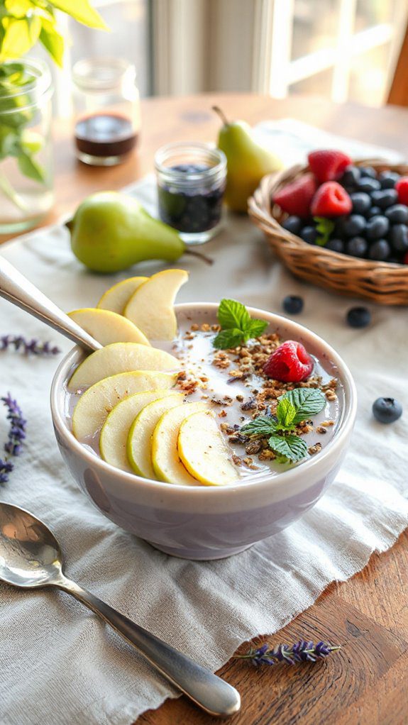 pear lavender smoothie bowl delight