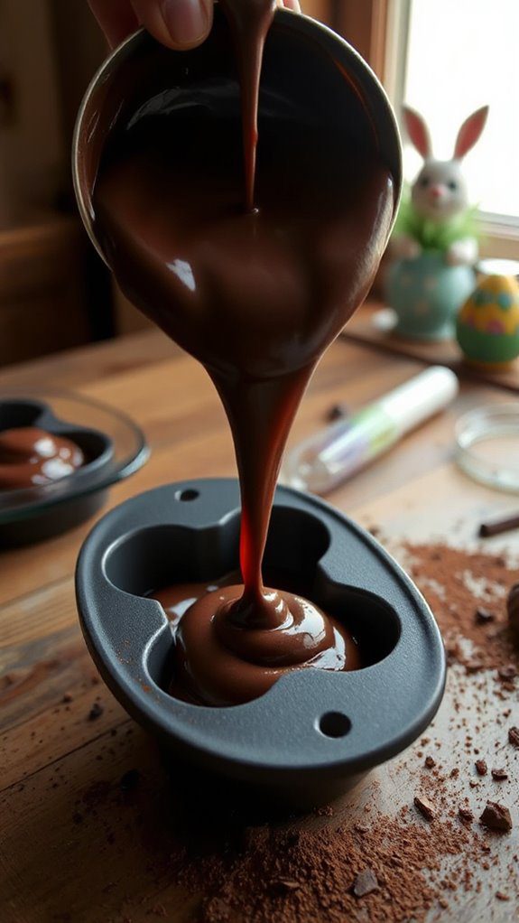 pour batter into pan