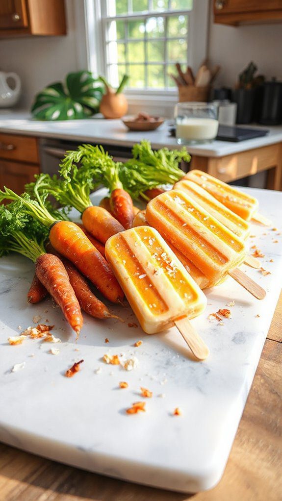 refreshing carrot coconut popsicles
