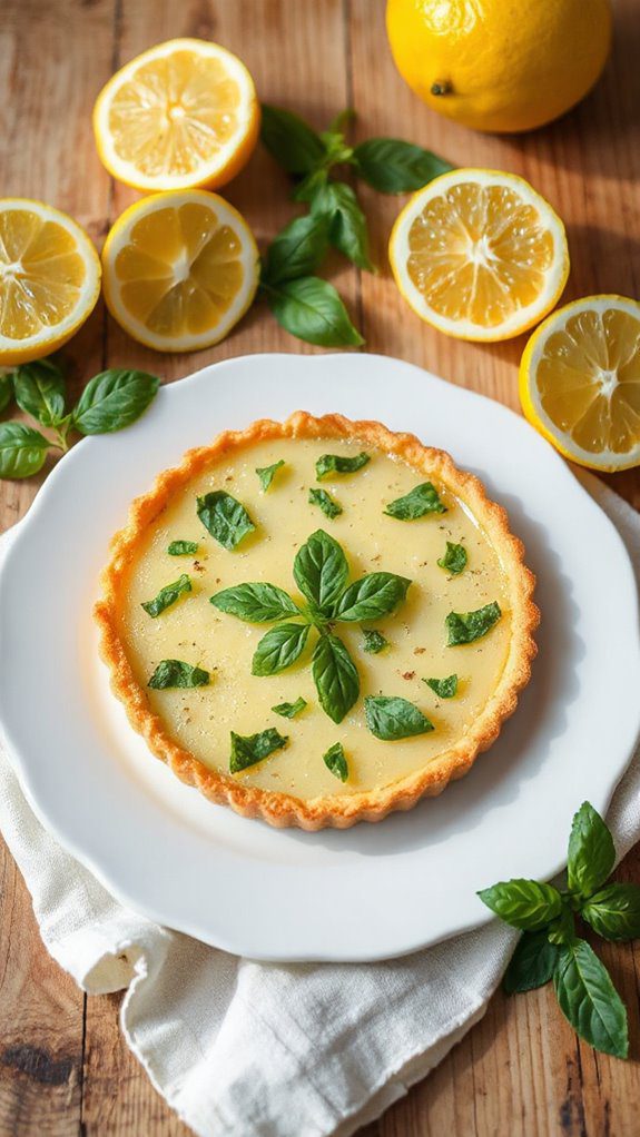 refreshing lemon basil tart