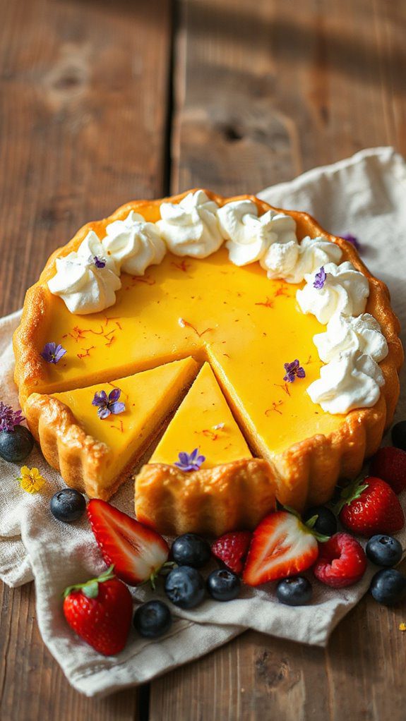 ricotta saffron summer dessert tart