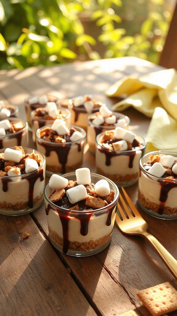 s mores frozen cheesecake cups