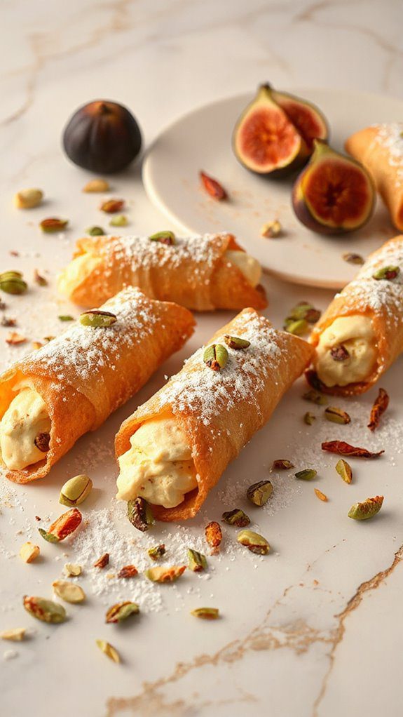 saffron infused italian cannoli