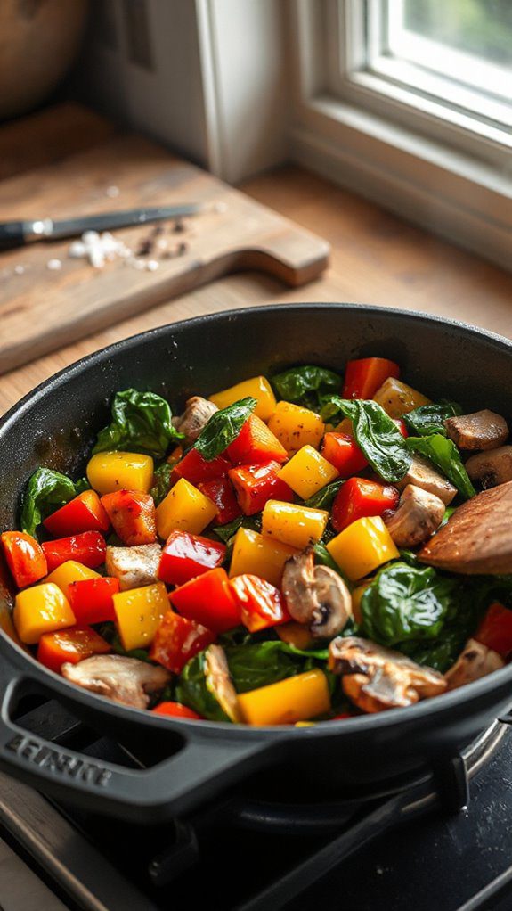 saut vegetables until tender