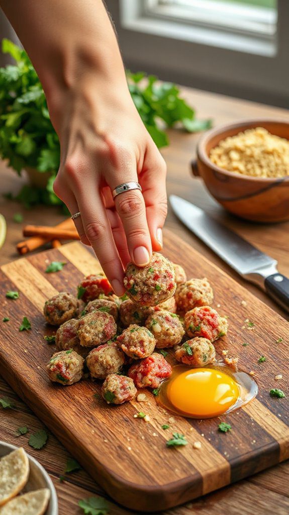 shape meatballs with care