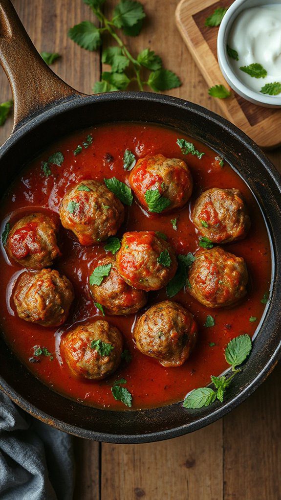 simmer meatballs in sauce