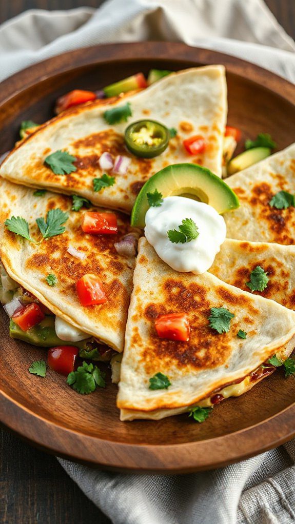 slice quesadilla into wedges