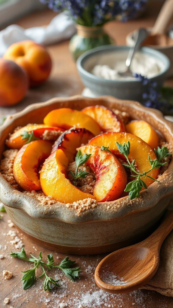 tarragon peach crumble delight tarragon peach crumble delight