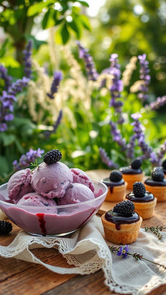 thyme and blackberry ice cream