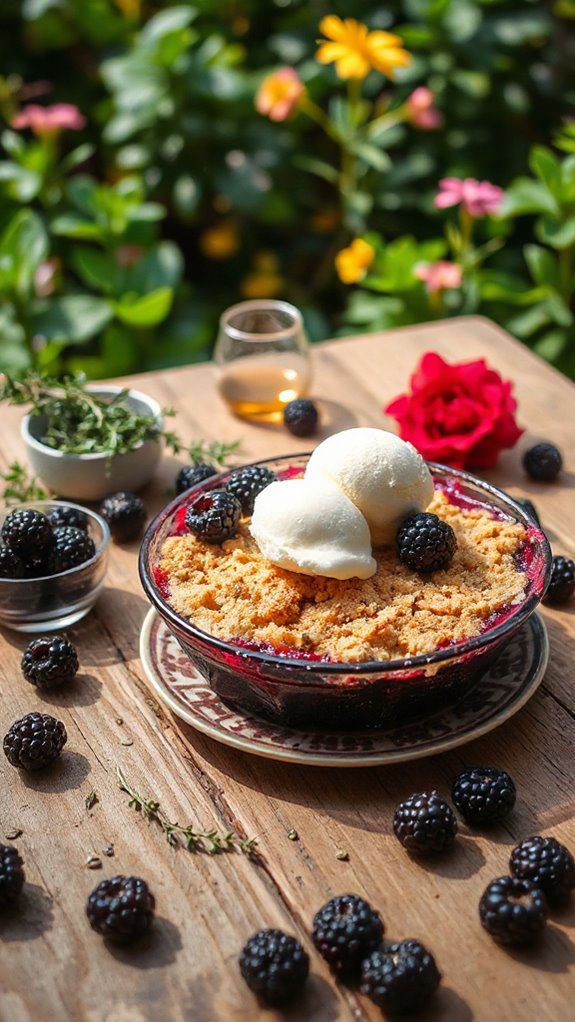 thyme infused blackberry crumble delight