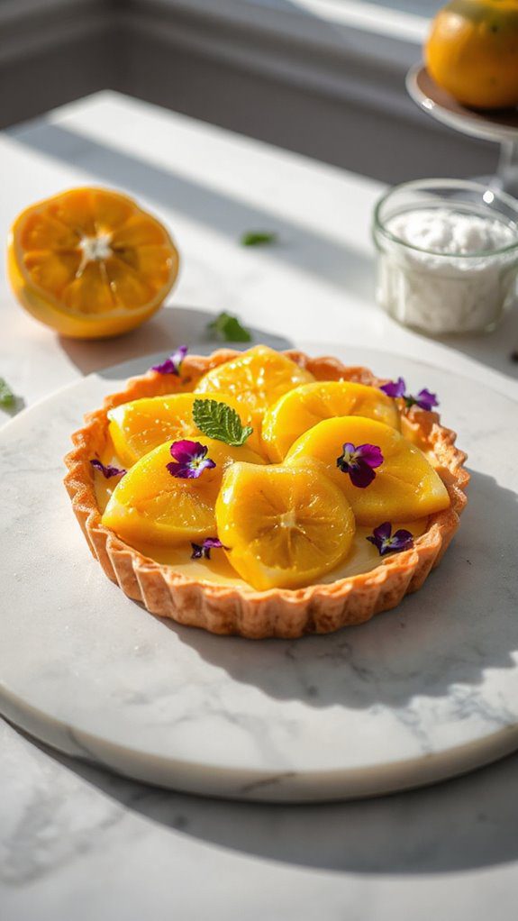 tropical starfruit cream tart