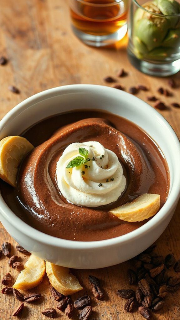 unique artichoke chocolate mousse