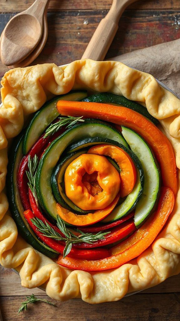 vegetables arranged in crust vegetables arranged in crust