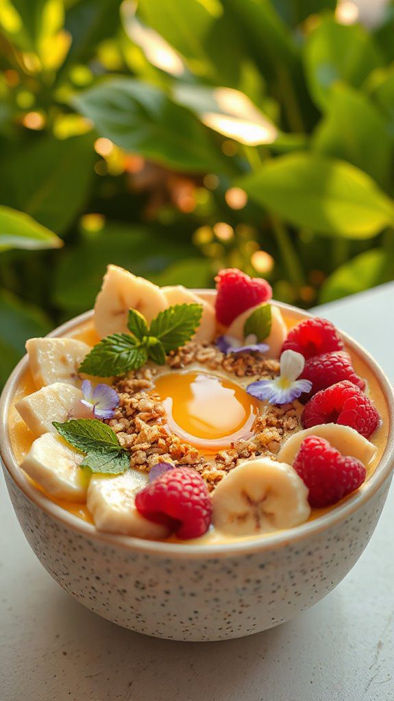 vibrant tropical smoothie bowl