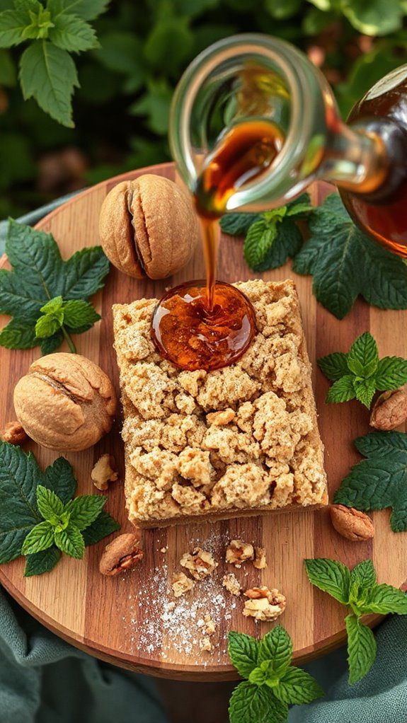 walnuts maple crumble dessert