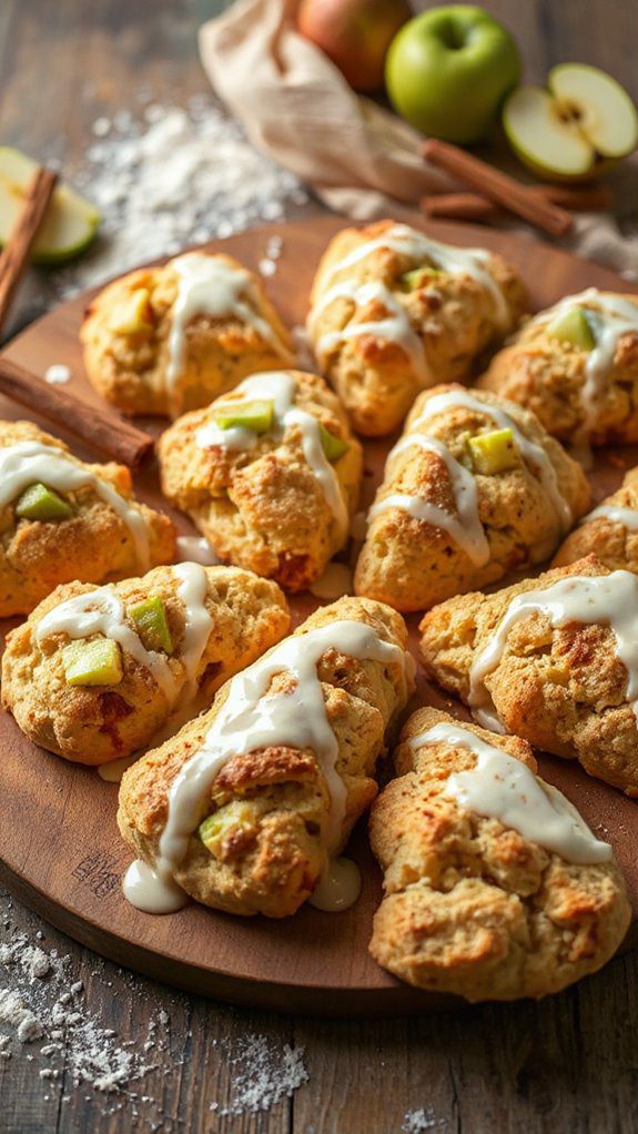 adding apples and cinnamon