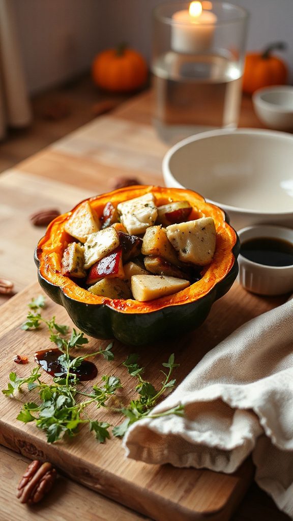 apple gorgonzola acorn squash