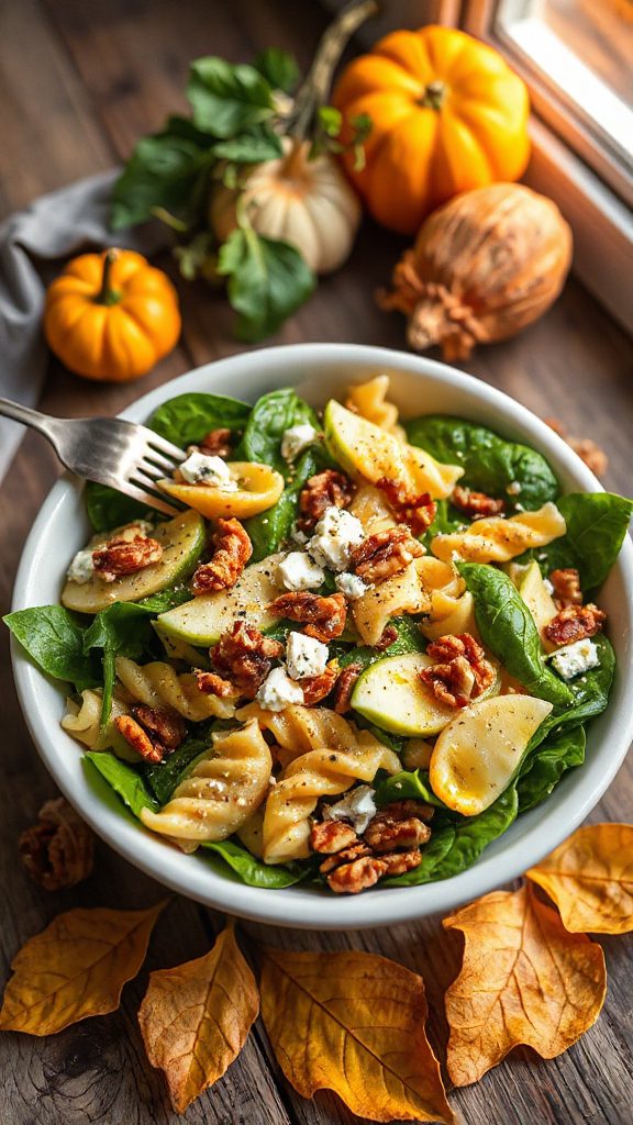 apple walnut gorgonzola pasta salad