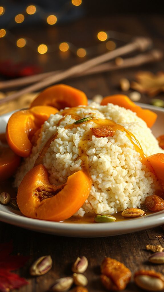 aromatic apricots over rice