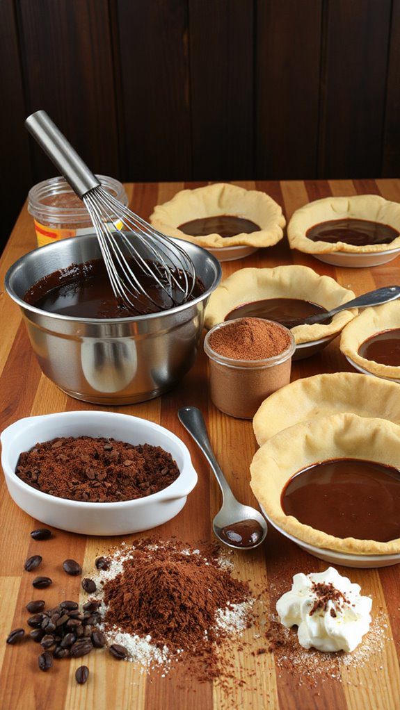 assembling deep dish chocolate pie