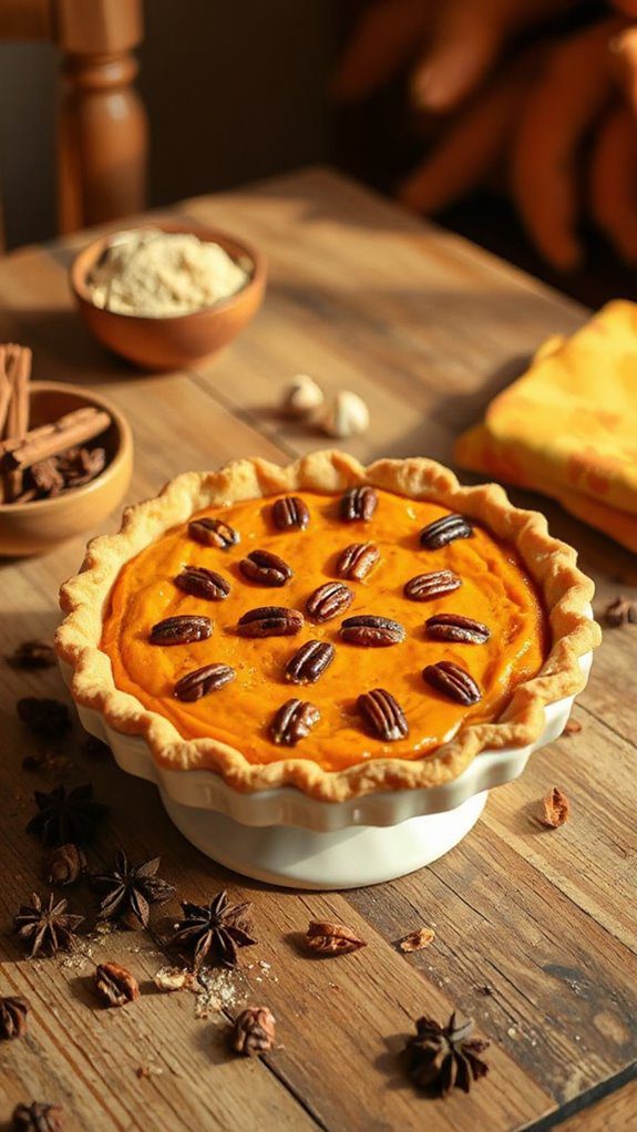 autumn dessert with pecans autumn dessert with pecans