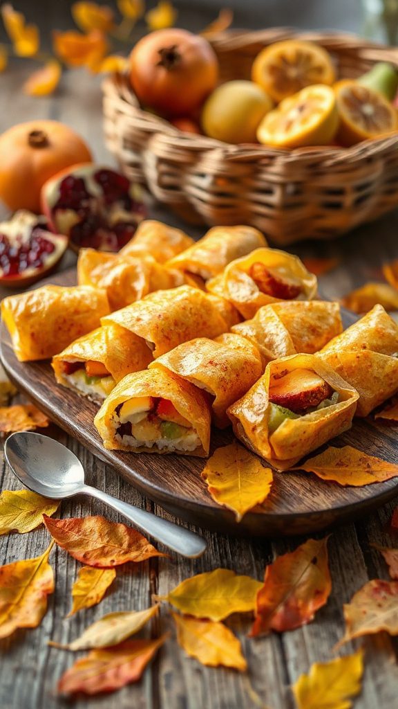 autumn fruit sushi rolls