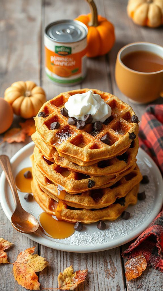 autumn inspired chocolate waffles