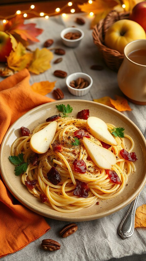 autumn inspired creamy pasta dish