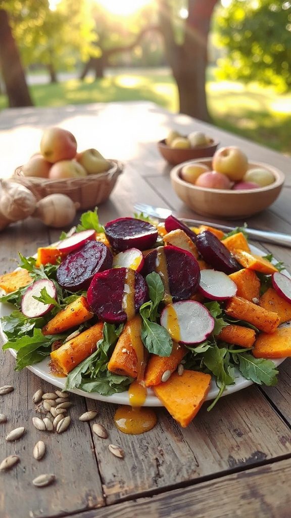 autumn salad with roasted beets