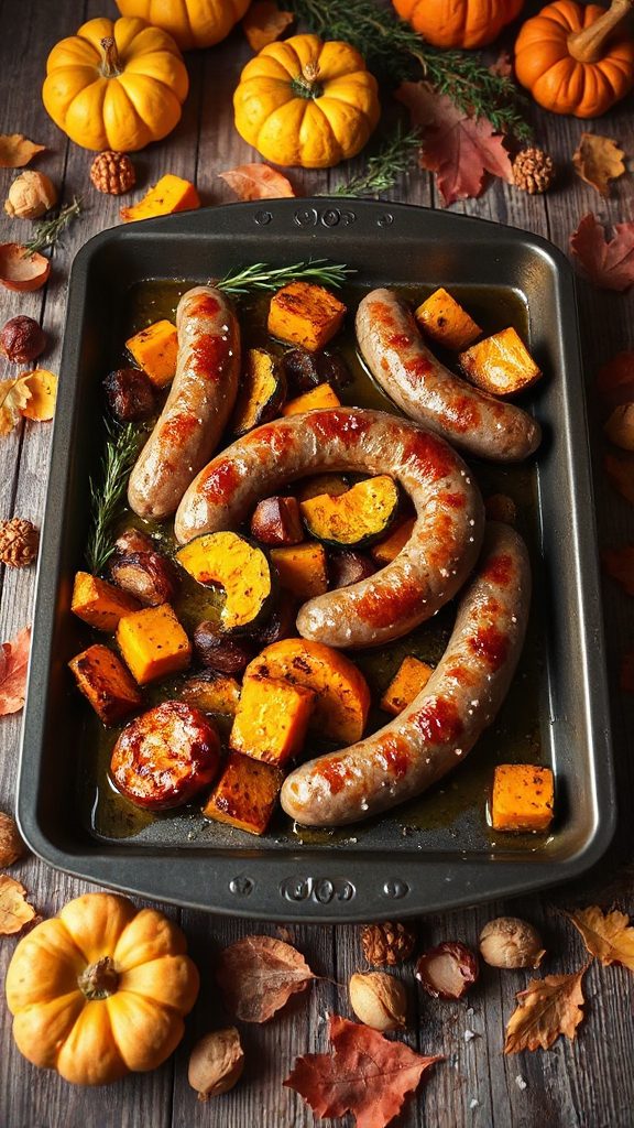 autumn sausage and squash bake