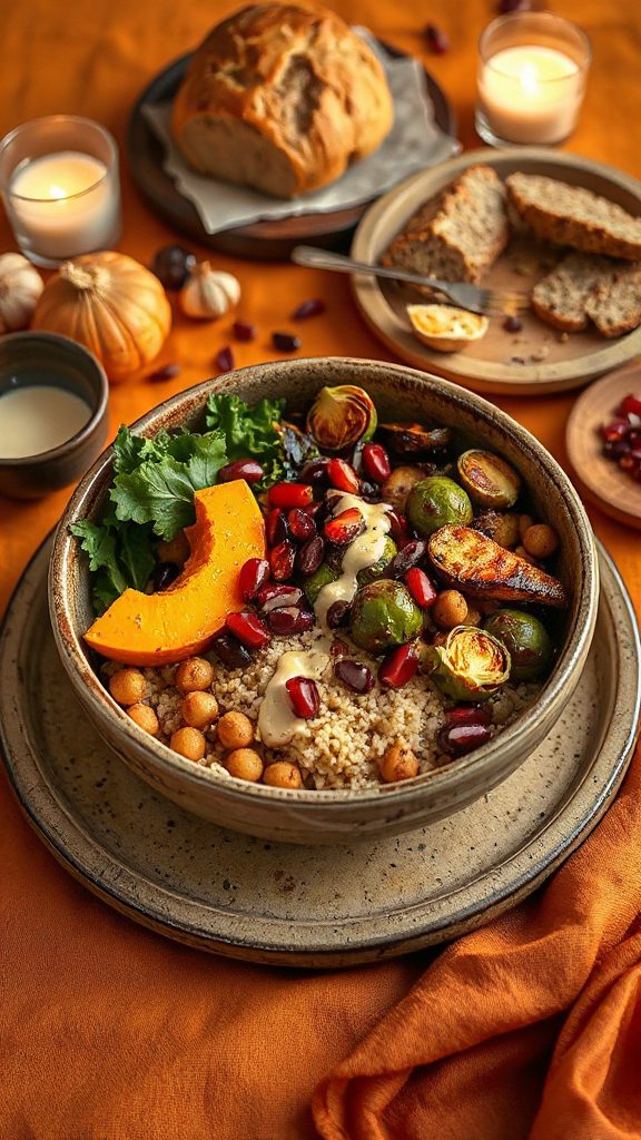 autumn vegetable grain bowl