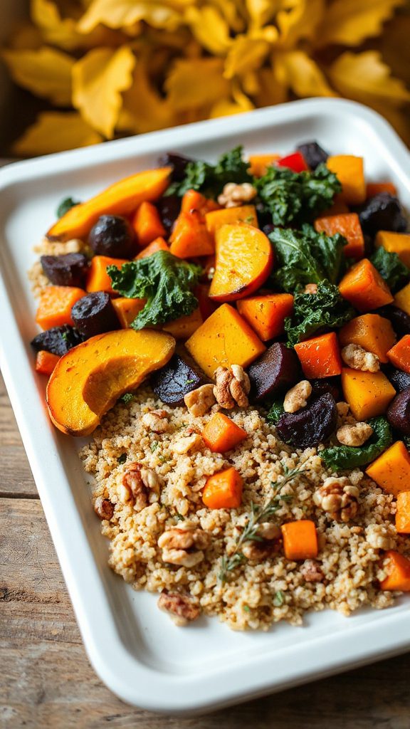 autumn vegetable quinoa bake