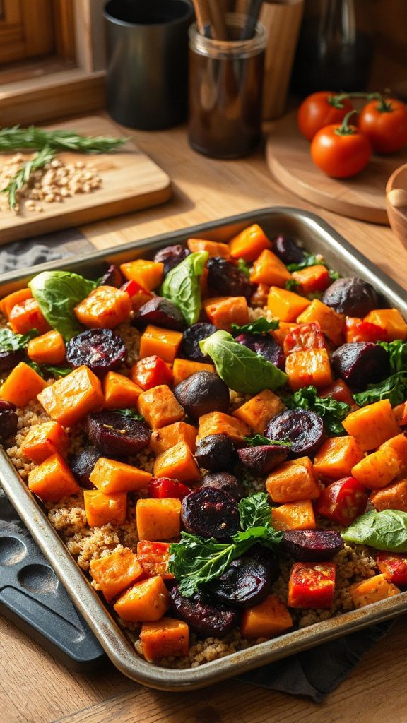 autumn vegetable quinoa bake