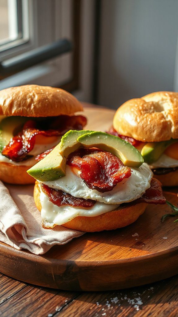 bacon egg avocado muffin