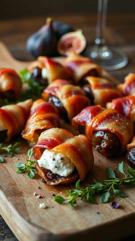 bacon wrapped fig cheese dates