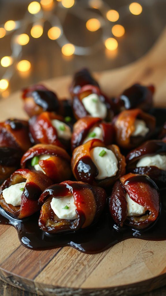 bacon wrapped goat cheese dates