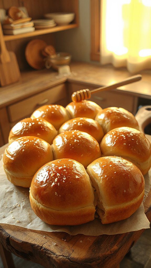 baking golden brown rolls
