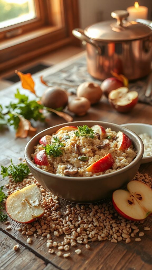 barley risotto with apples