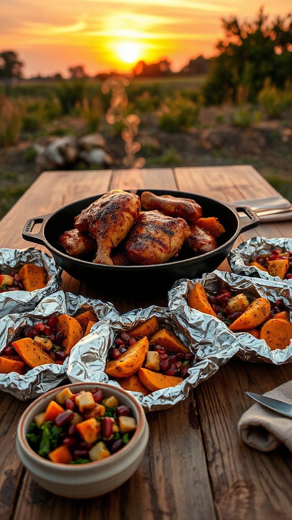 bbq chicken vegetable foil packs