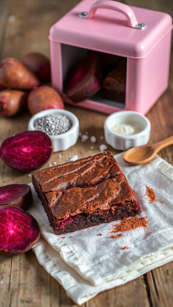 beet infused dark chocolate brownies