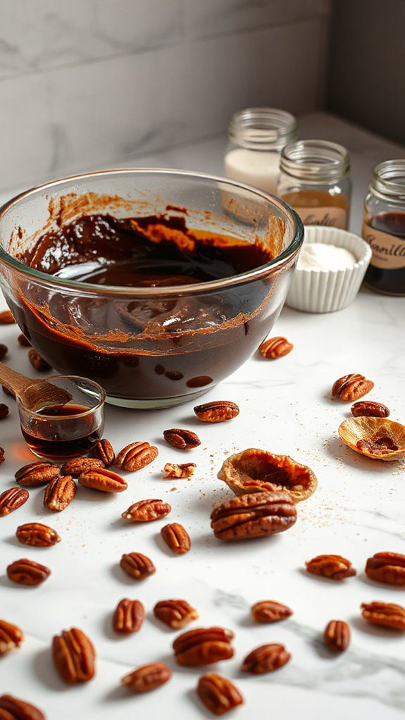 bourbon infused chocolate pecan cupcakes