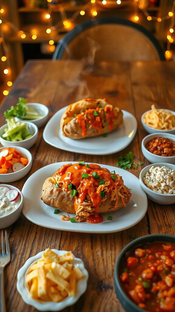 buffalo chicken baked potatoes