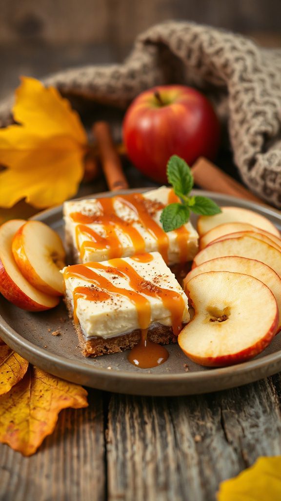 caramel apple cheesecake bars