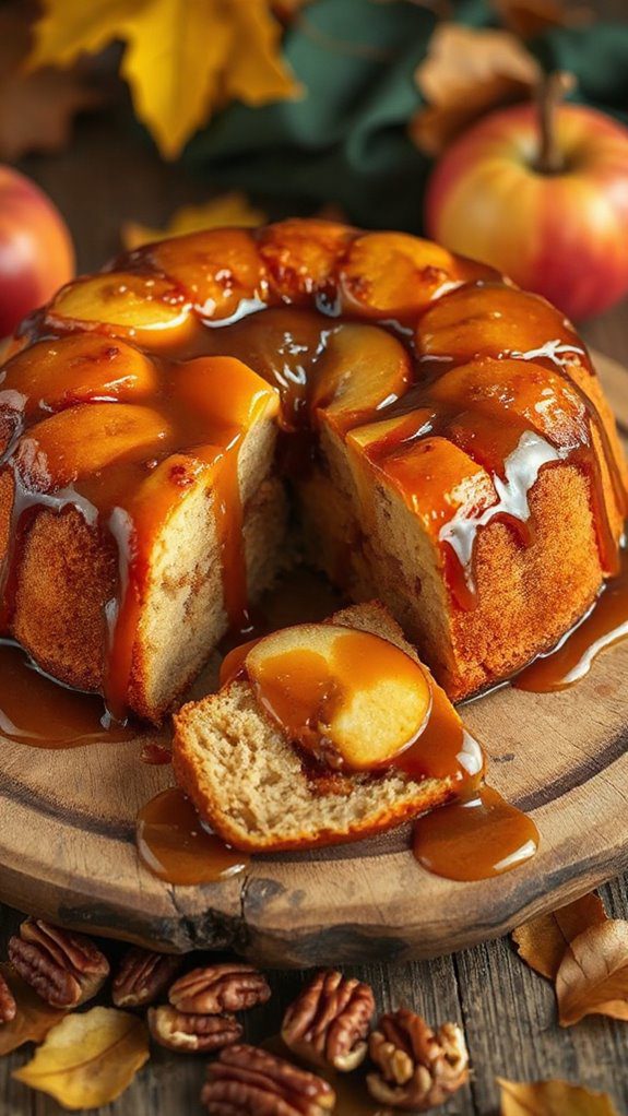 caramel apple upside down cake