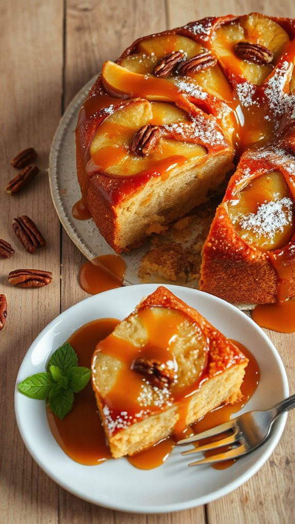 caramel apple upside down cake