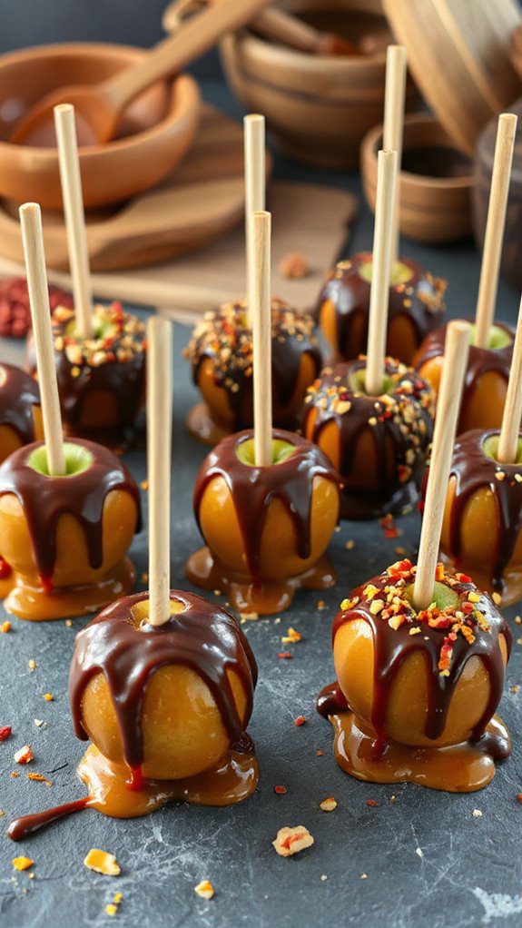 caramel coated apple pops
