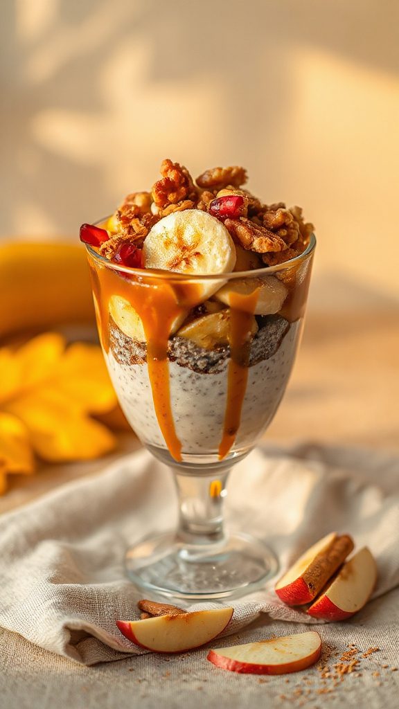 caramelized banana chia parfait