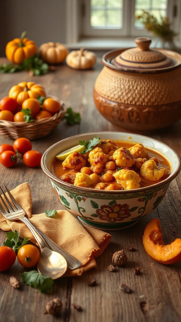 cauliflower chickpea coconut curry