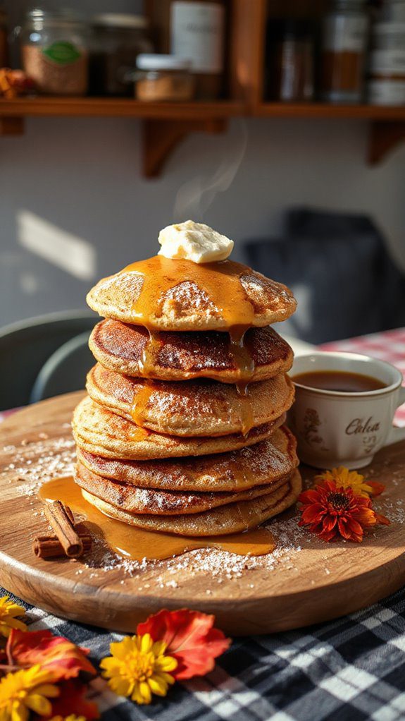 chai spiced pancakes with honey chai spiced pancakes with honey